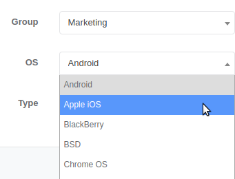 Data options JSON payload